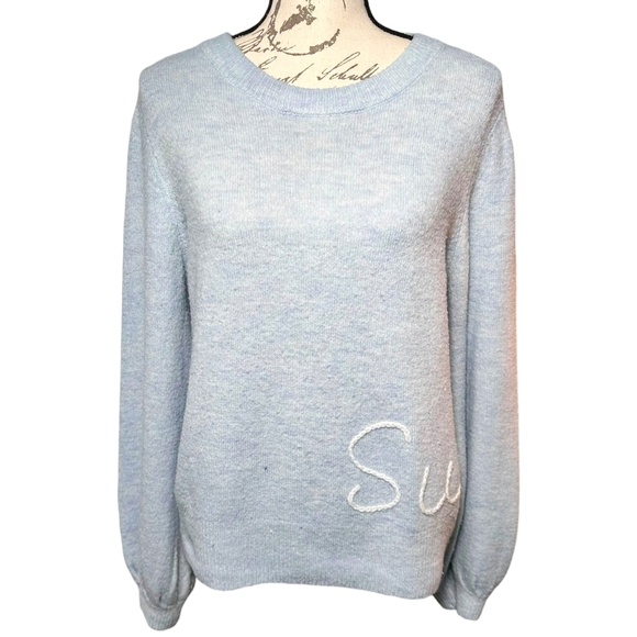 Lauren Conrad Light Blue 'Sunday' Sweater - Size M, Cozy Knit Pullover - Picture 1 of 7
